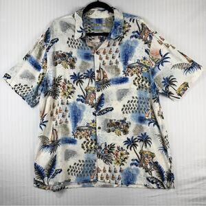 Batik Bay Retro Tropical Hawaiian Print Casual Button Down Aloha Shirt Size XXL
